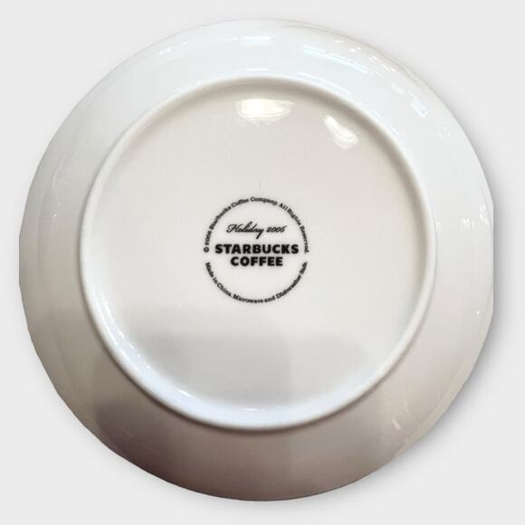 STARBUCKS set of 7 holiday appetizer plates 2006 - Picture 3 of 4